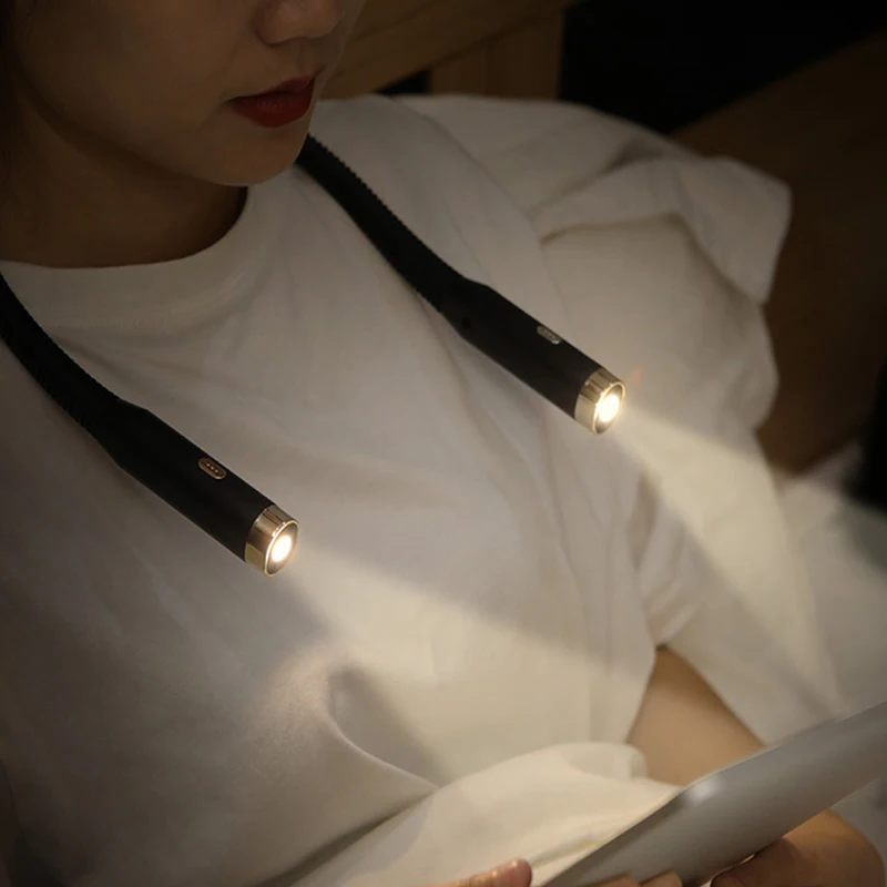 Neck Reading Light,Book Light, Long Lasting Rechargeable Lamp, Perfect Book Light for Reading in Bed, Knitting, Camping,