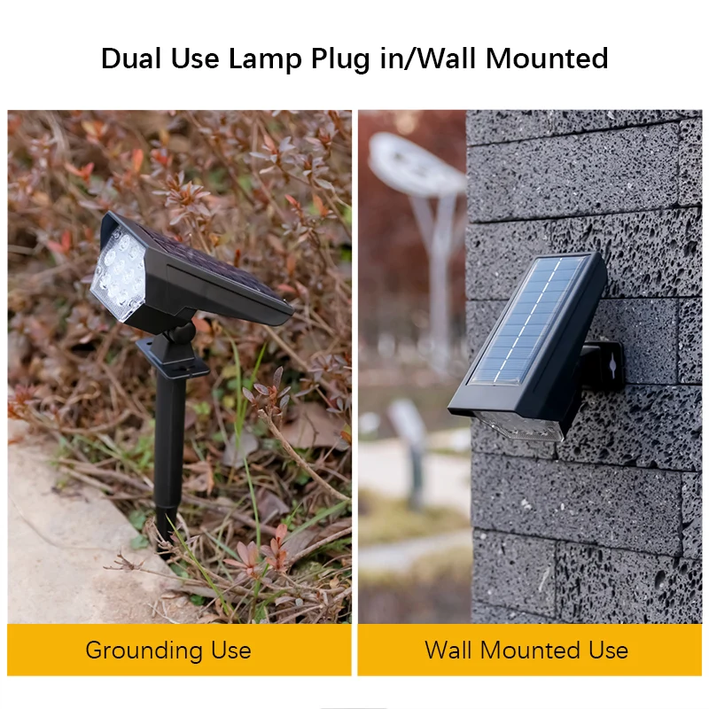 10 LEDs Solar Spotlight Outdoor, 180° Adjustable Waterproof & Anti - aging Ground/Wall Mount, for Garden Yard Landscape Lighting - Image 4