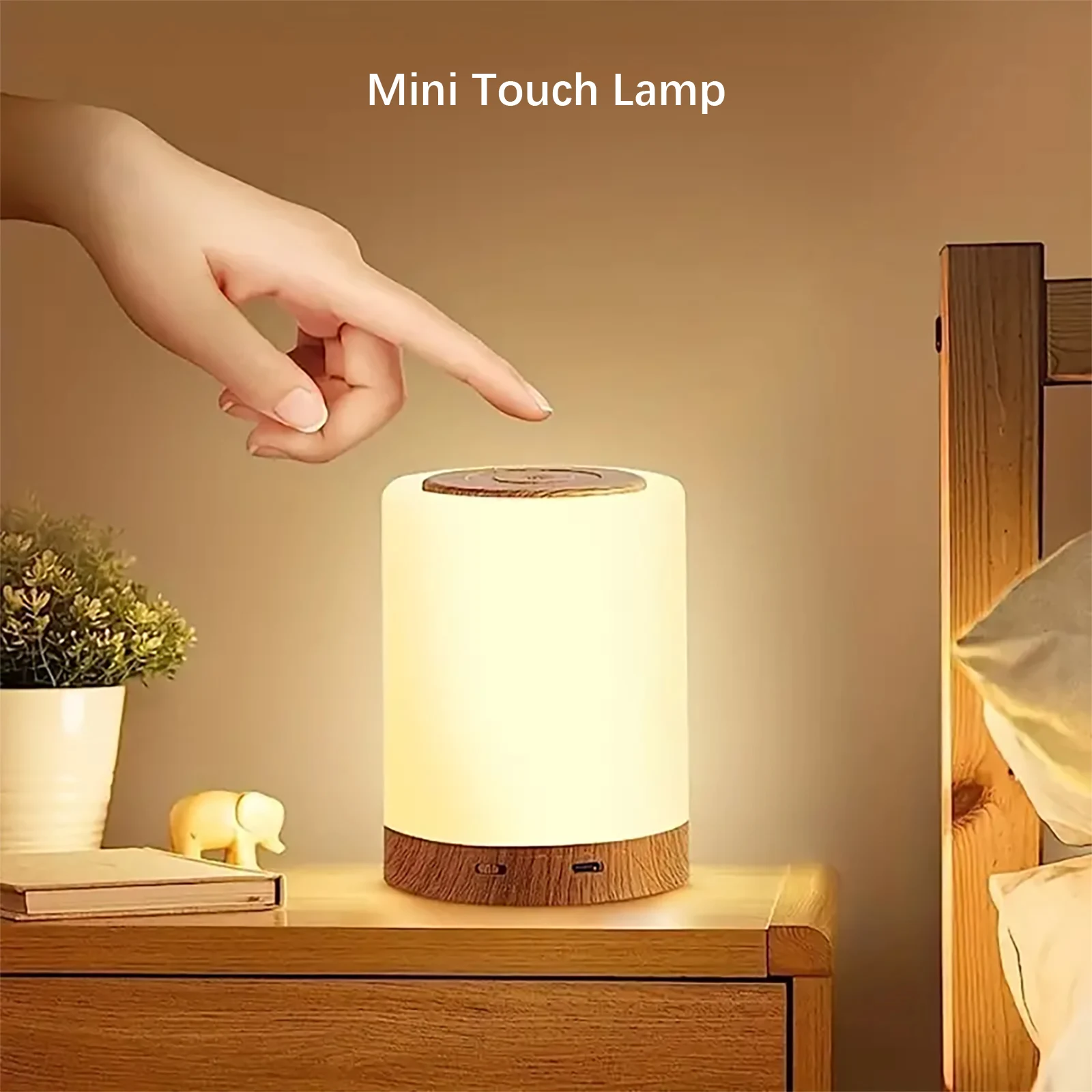 Smart LED Night Light, Portable Touch Control Table Lamp, USB Rechargeable RGB Changing room decor for Kids Bedroom Camping Deco